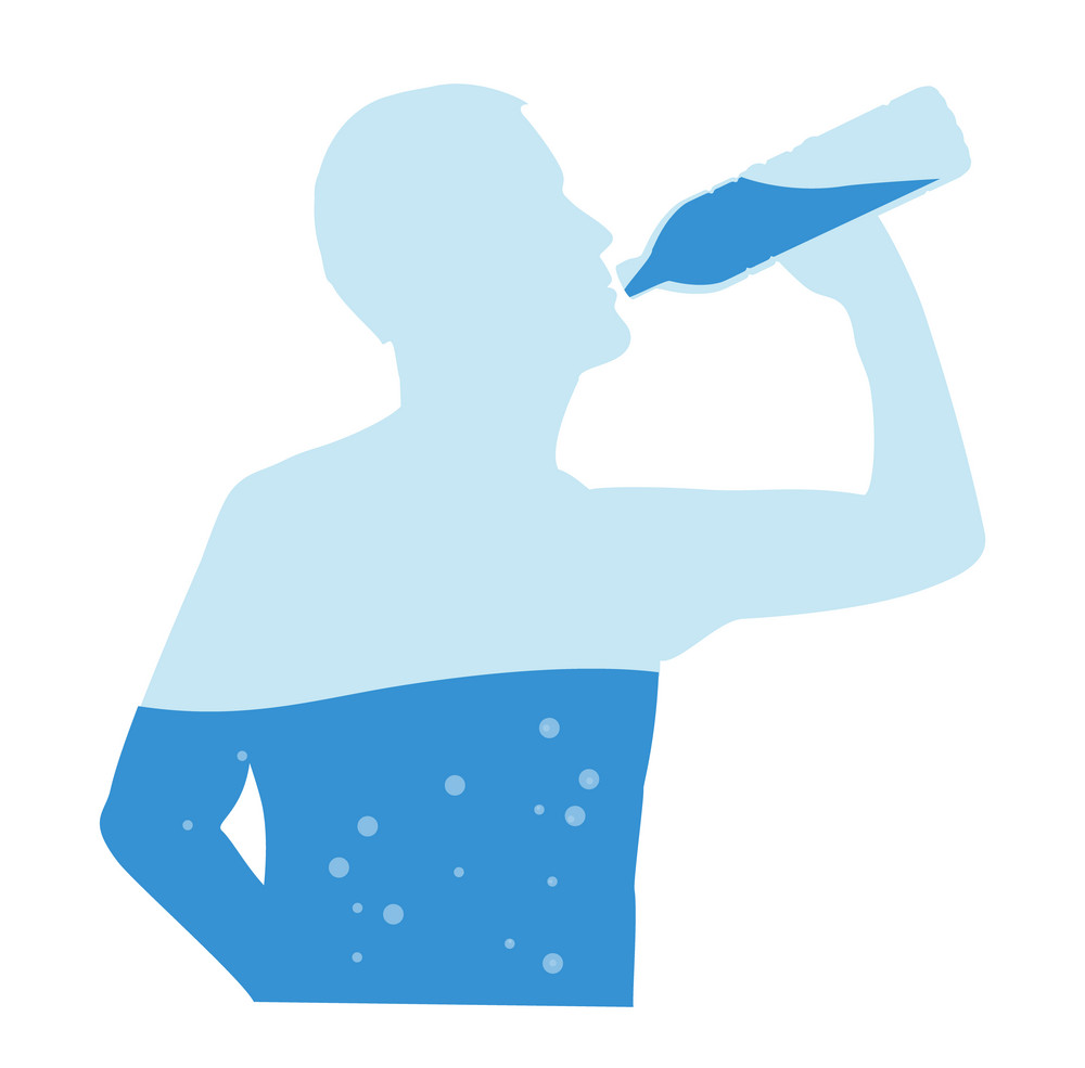 man drinking water image